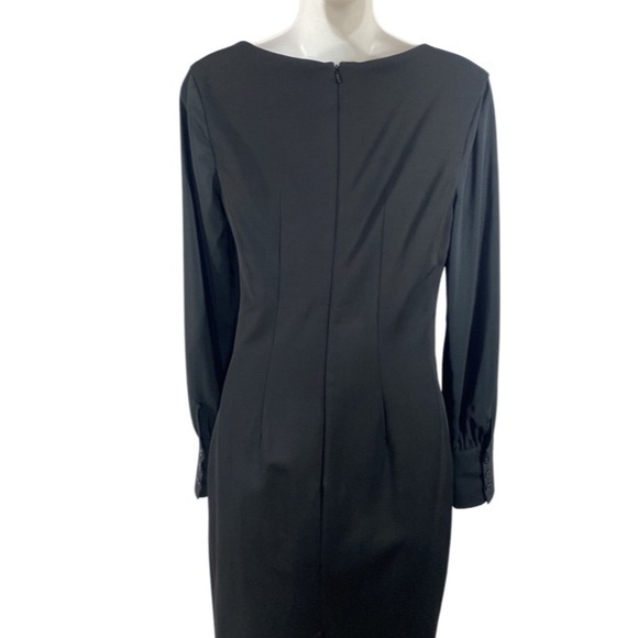 NWOT Reiss black asymmetric neckline blouson sleeve dress BB22 - Picture 10 of 14